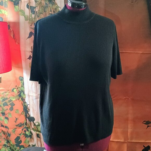 Sag Harbor XL Black Sweater Ribbed - Picture 1 of 3